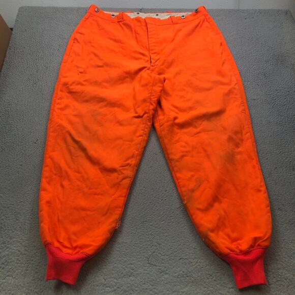 Vintage Woolrich Orange Hunting Pants Mens 42x30 Insulated Nylon Safety Blaze - Picture 5 of 16